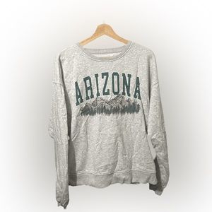 Cotton On Gray and Green Arizona Crewneck Sweatshirt